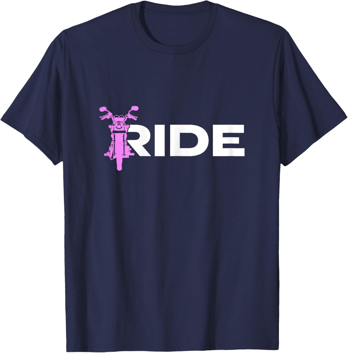 Motorbike Riding Motorcycle Biker Girls T-Shirt - T-Shirt | Navy
