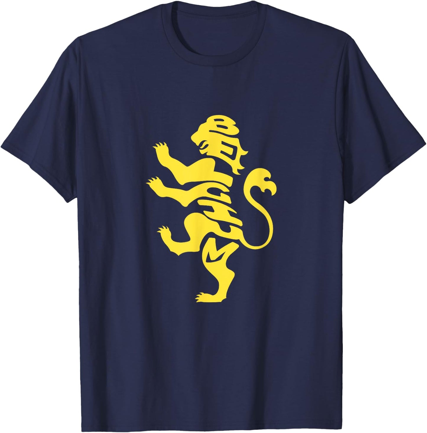 Belgium Lion Coat of Arms Word Art - Funny Animal T-Shirt - T-Shirt | Navy