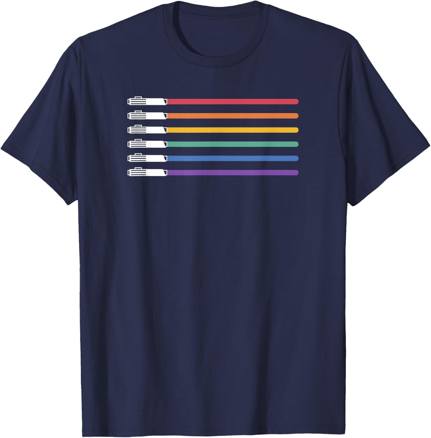 Star Wars Lightsabers Rainbow Flag Logo T-Shirt - T-Shirt | Navy