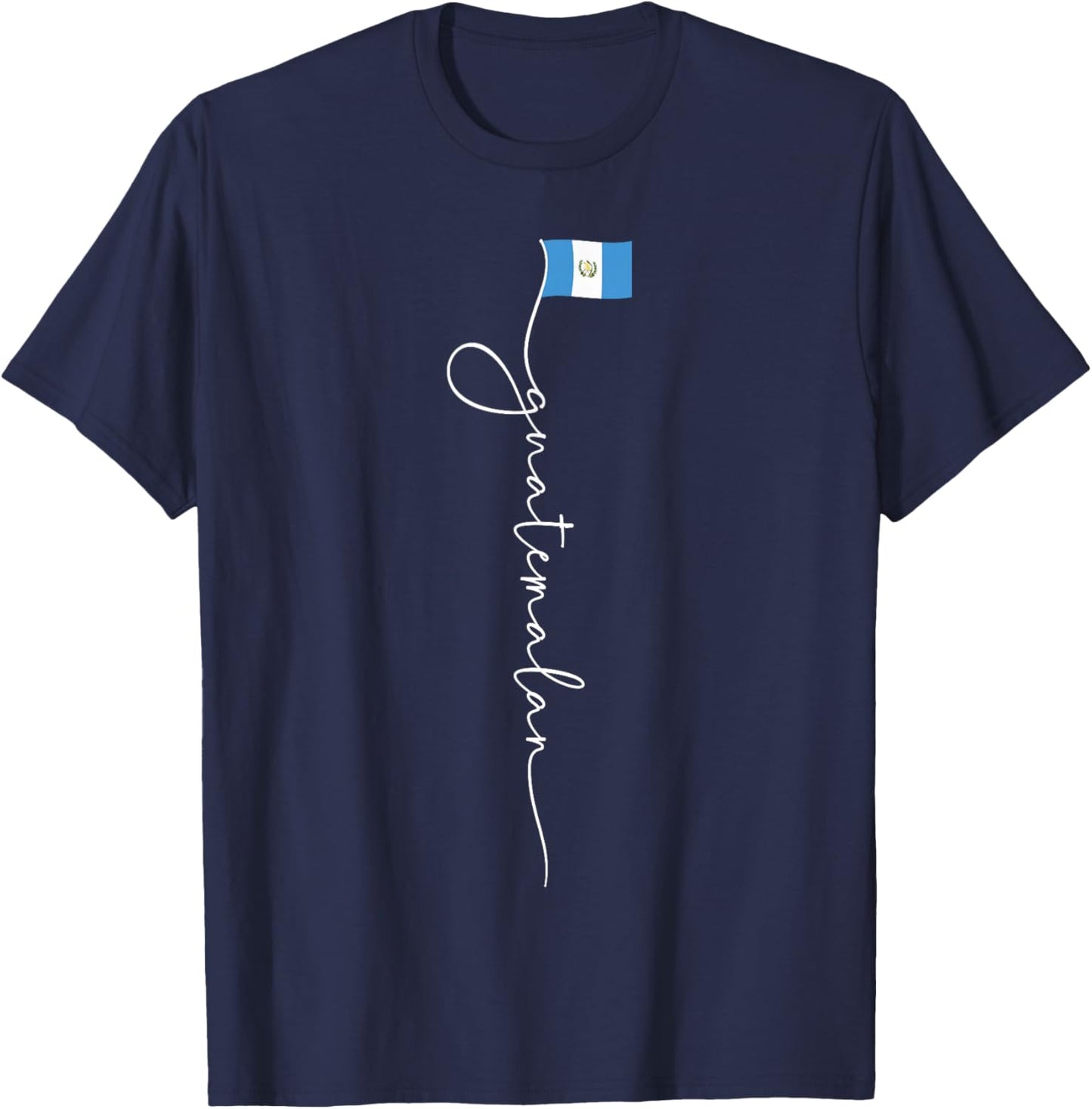 Guatemala Signature Guatemalan Flag T-Shirt - T-Shirt | Navy
