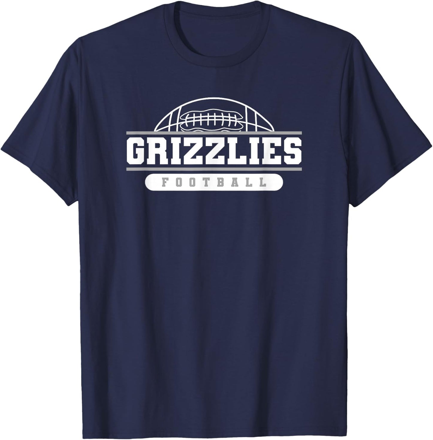 Grizzlies Football Varsity College University High School T-Shirt - T-Shirt | Navy