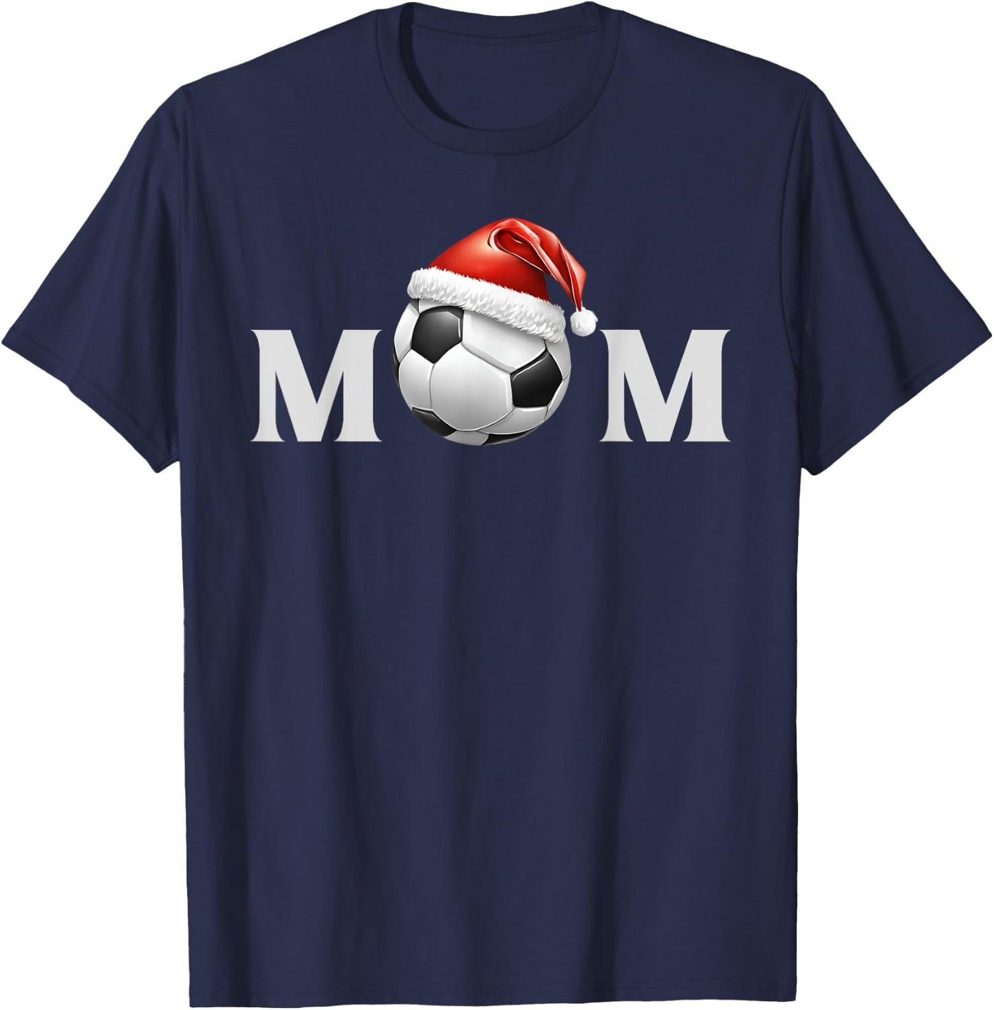 Soccer Ball Christmas Mom Fan Parent Coach Player Graphic T-Shirt - T-Shirt | Navy
