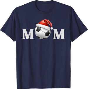 Soccer Ball Christmas Mom Fan Parent Coach Player Graphic T-Shirt - T-Shirt | Navy