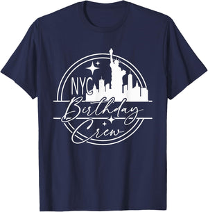 Birthday crew NYC Vacation, Matching 2023 New York City Trip T-Shirt - T-Shirt | Navy