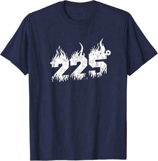 225 degrees - Barbecue Grill and smoke T-Shirt - T-Shirt | Navy