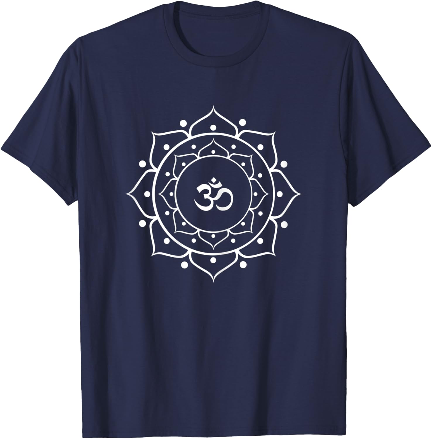 OM Yellow Yoga T-Shirt - T-Shirt | Navy