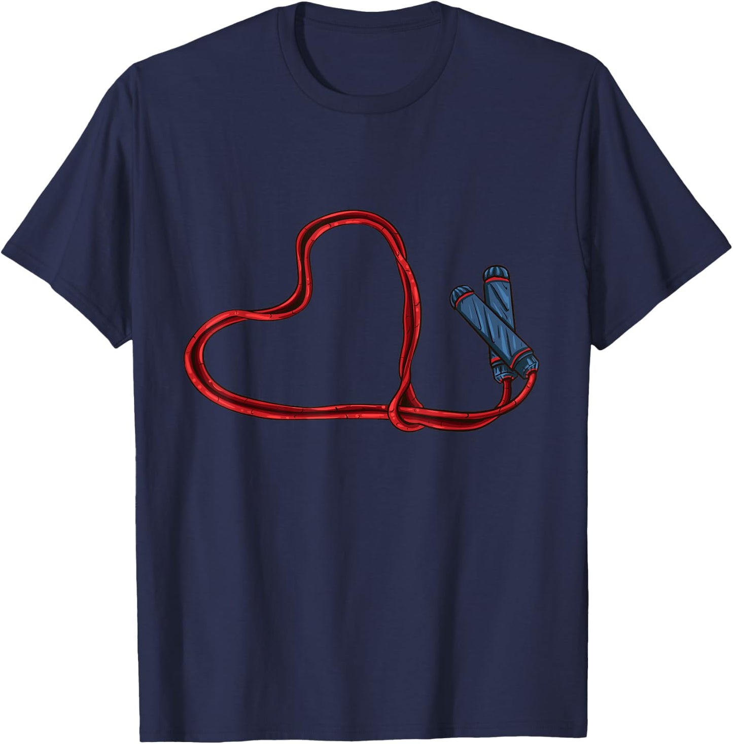 Love Skipping Rope Heart Jump Rope Lover T-Shirt - T-Shirt | Navy