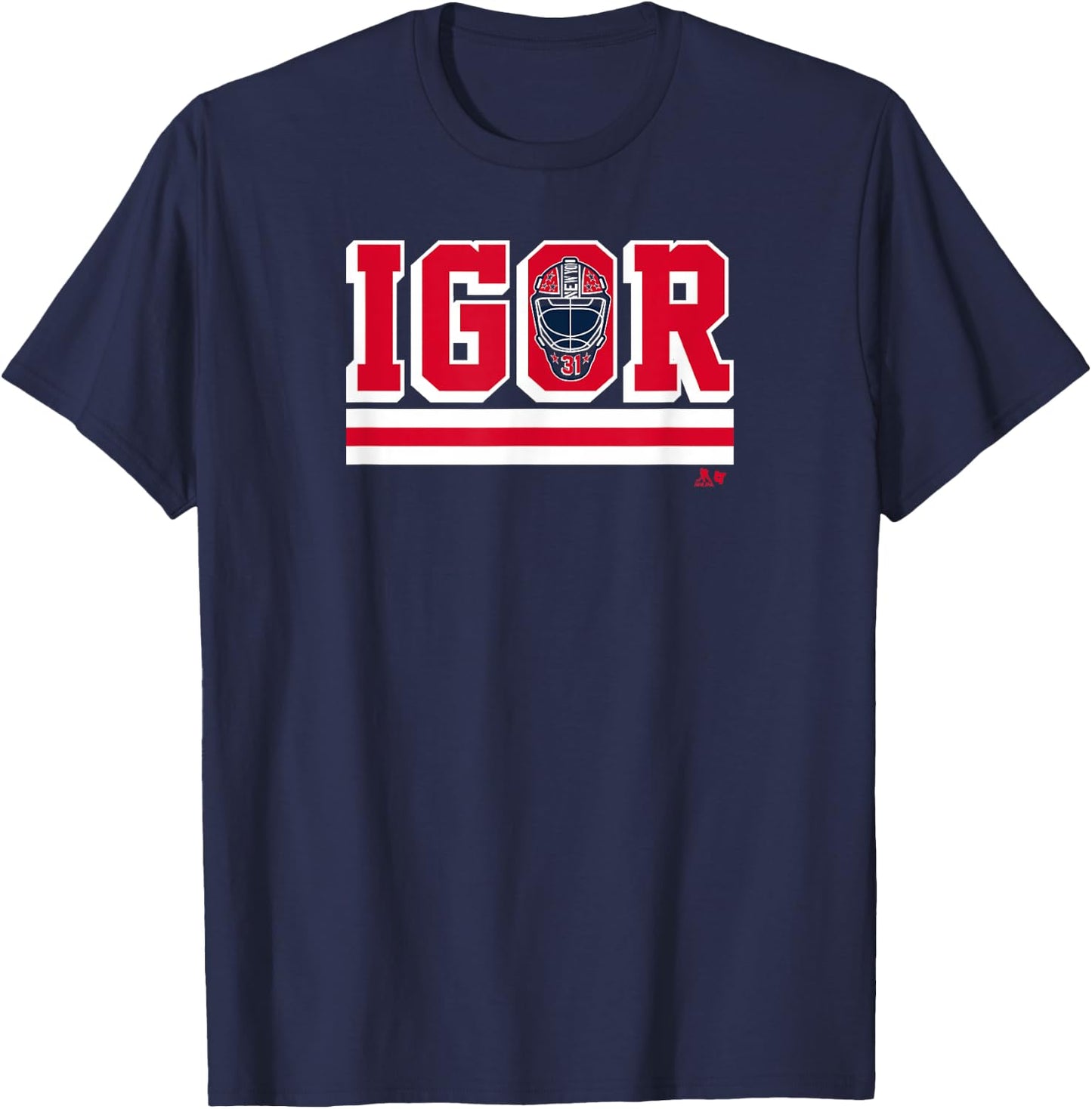 Igor Shesterkin Mask - New York Hockey T-Shirt - T-Shirt | Navy