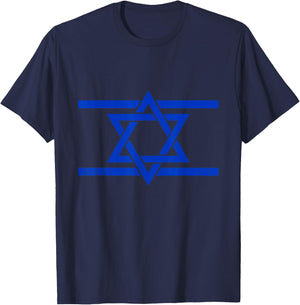 I Stand With Israel Flag Israeli Jewish Star Of David Jewish T-Shirt - T-Shirt | Navy