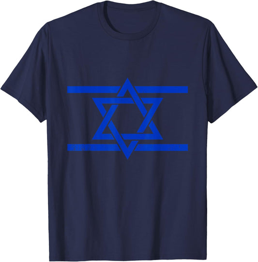 I Stand With Israel Flag Israeli Jewish Star Of David Jewish T-Shirt - T-Shirt | Navy