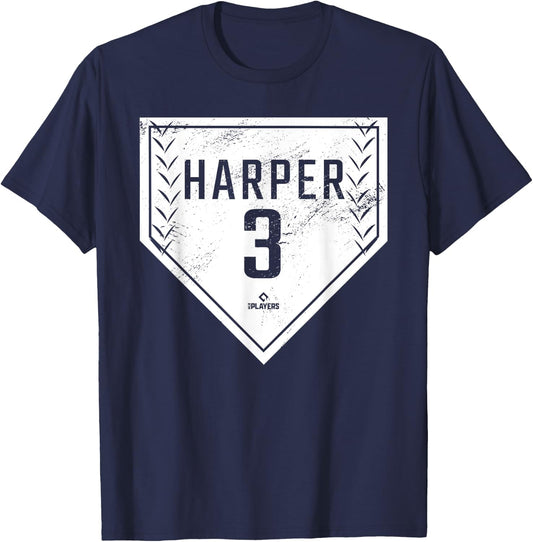 Home Plate Gameday Bryce Harper Philadelphia MLBPA T-Shirt - T-Shirt | Navy