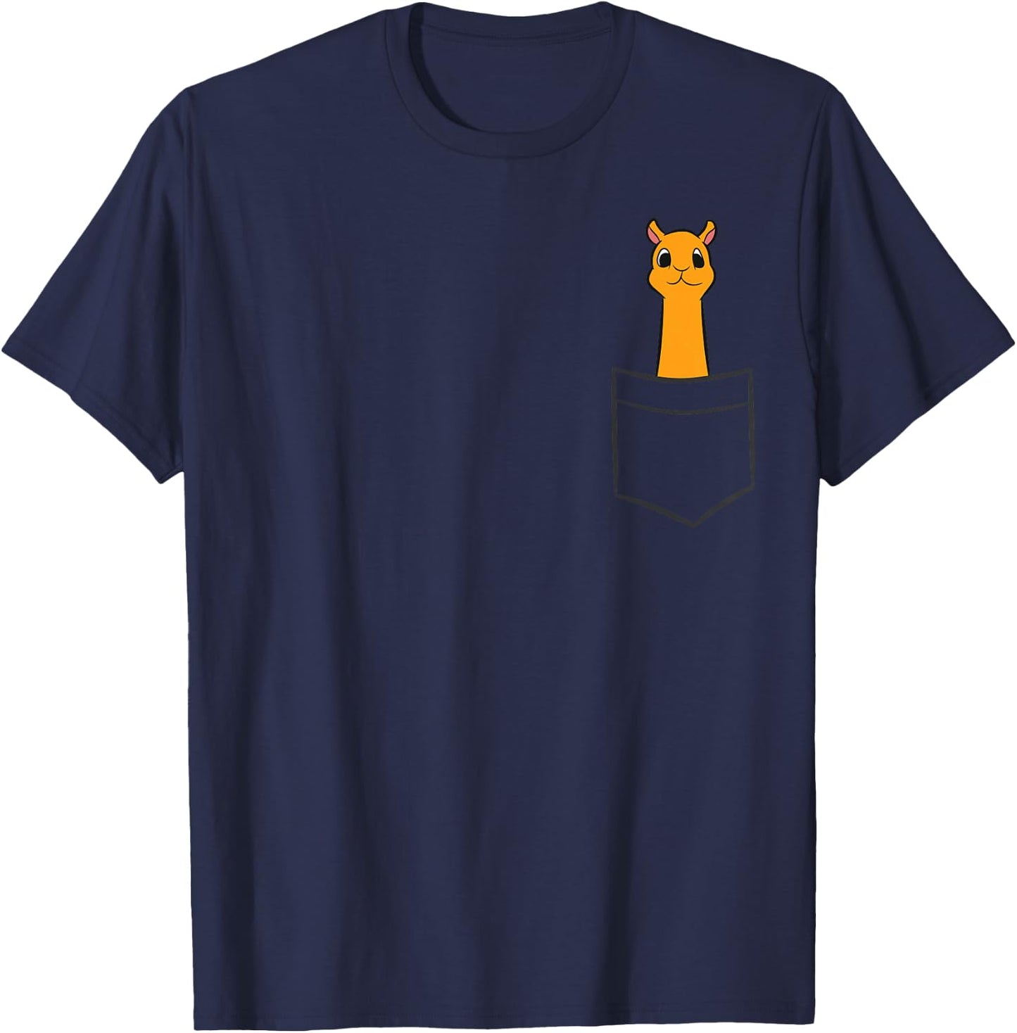 Camel In The Pocket Cute Pocket Camel , Black T-Shirt - T-Shirt | Navy