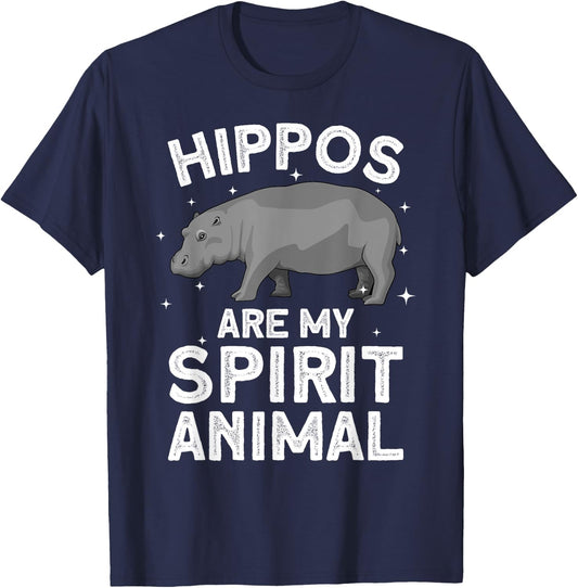 Funny Hippopotamus Design Women Animal Hippo Lover T-Shirt - T-Shirt | Navy
