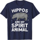 Funny Hippopotamus Design Women Animal Hippo Lover T-Shirt - T-Shirt | Navy
