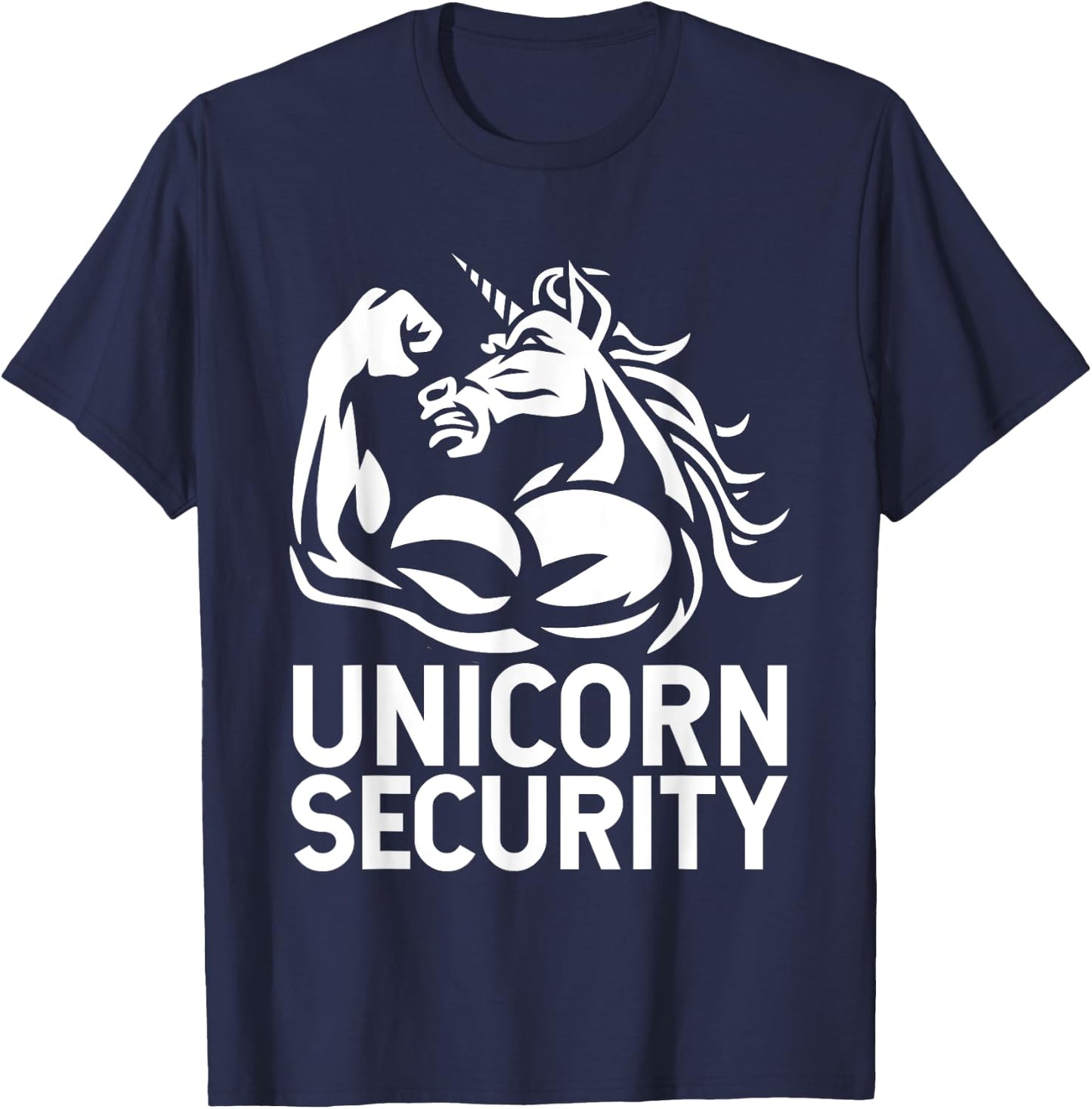 Unicorn Security Halloween Dad Mom Daughter Adult Costume T-Shirt - T-Shirt | Navy