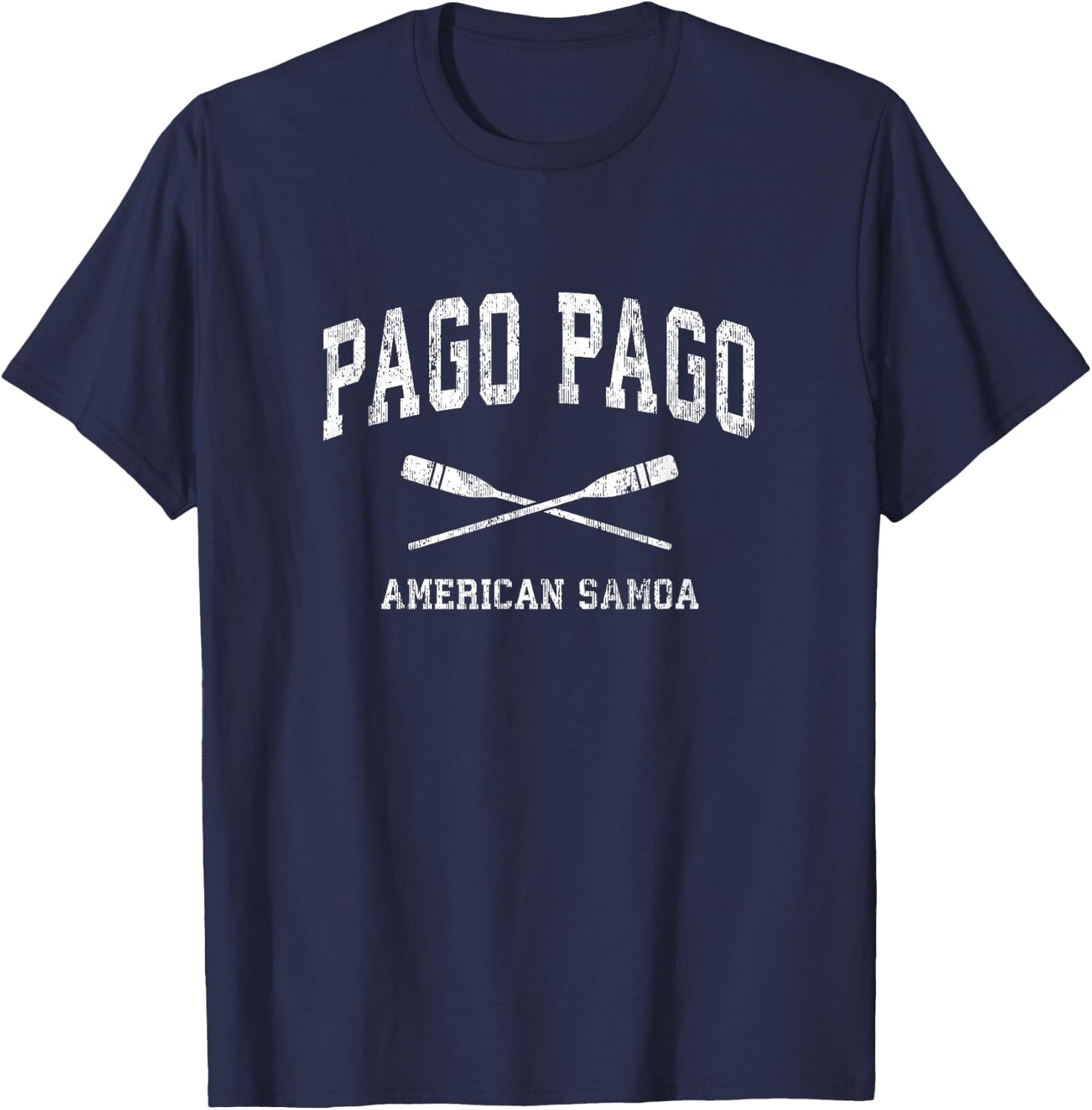 Pago Pago American Samoa Vintage Nautical Paddles Sports Oar T-Shirt - T-Shirt | Navy