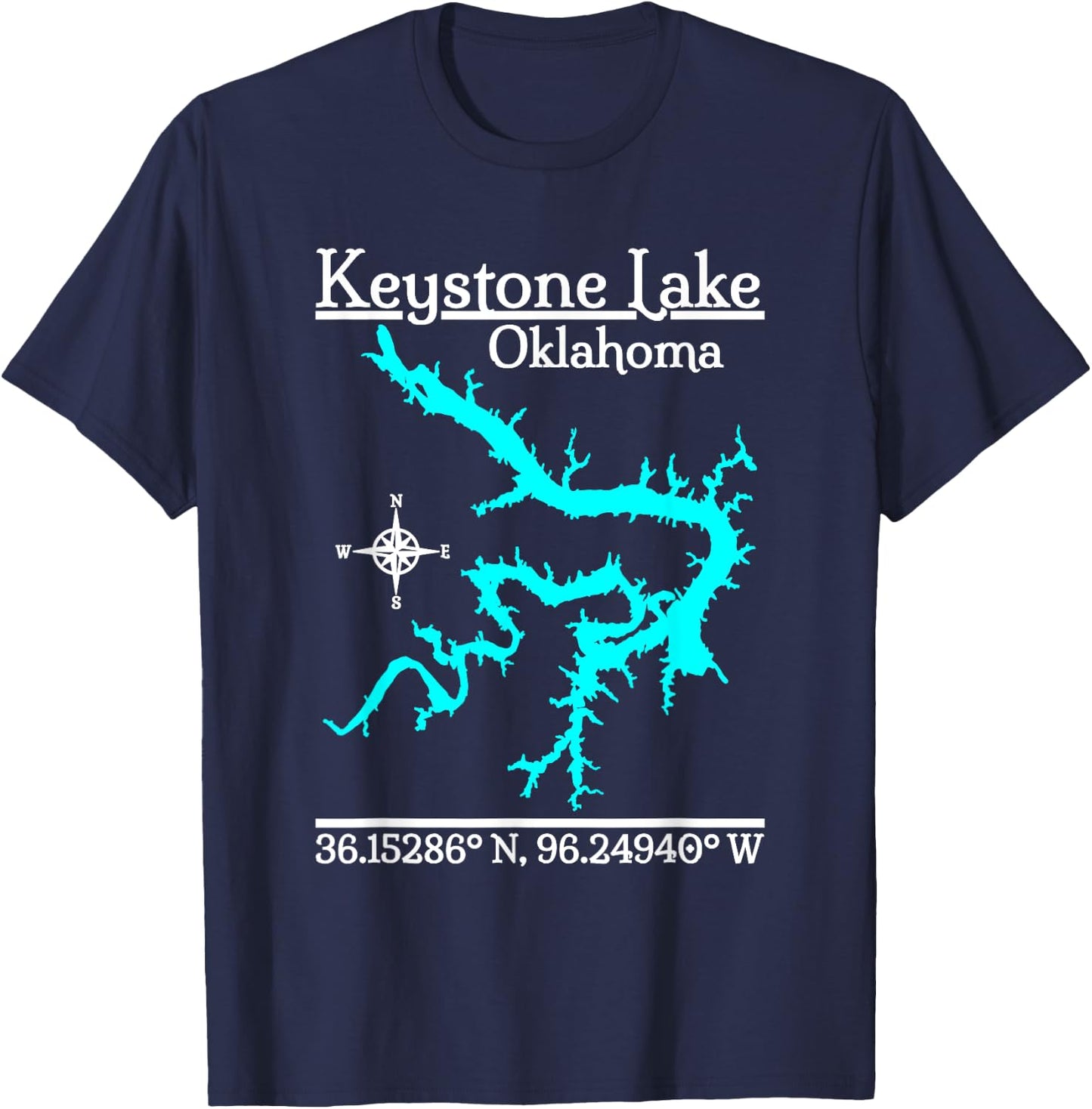 Keystone Lake, Oklahoma T-Shirt - T-Shirt | Navy