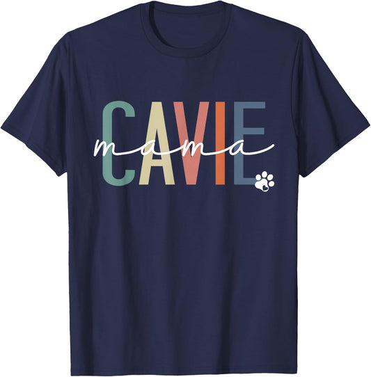 Cavie Mama Cavalier King Charles Spaniel Dog Mom Mothers Day T-Shirt - T-Shirt | Navy