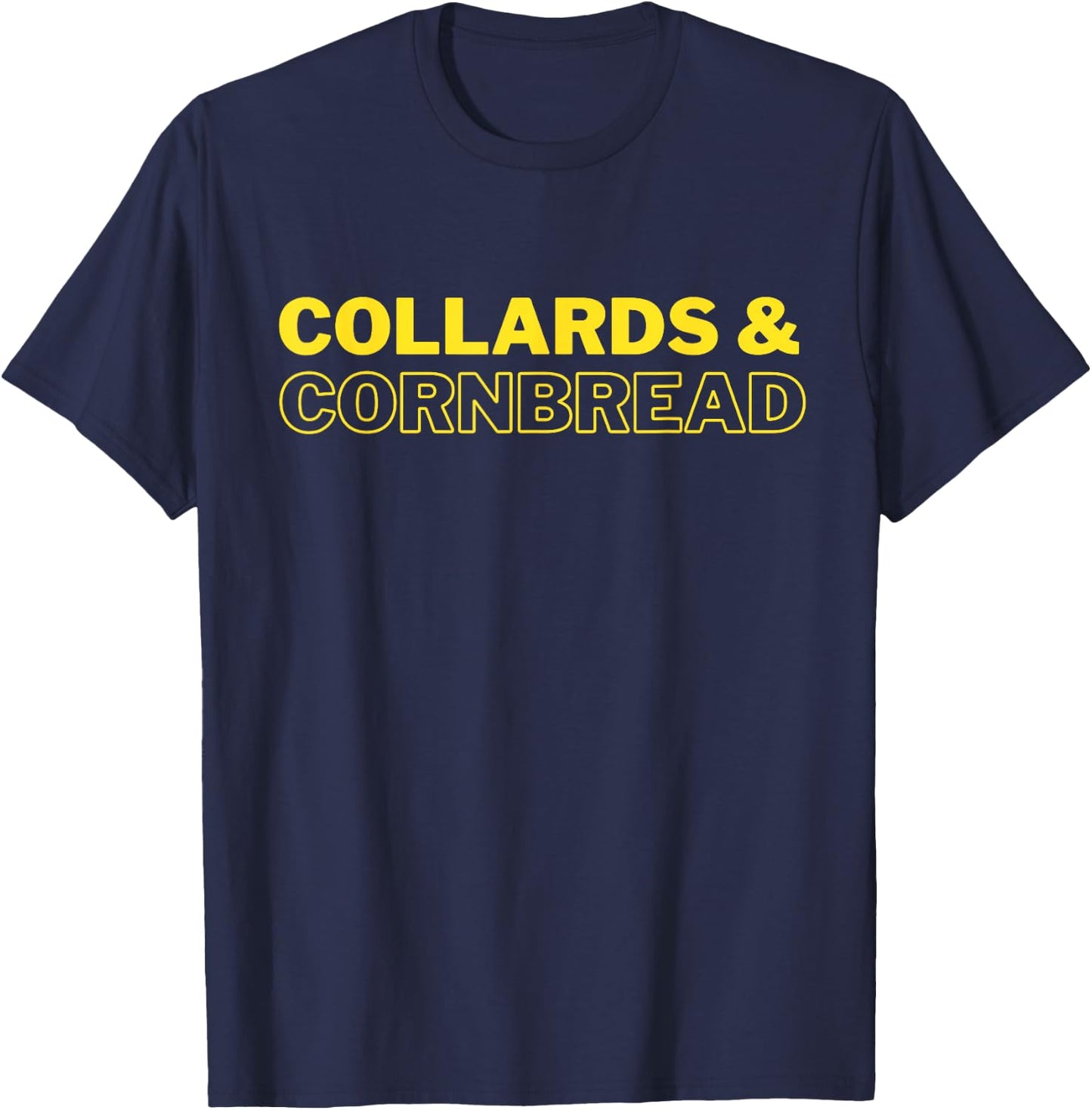 Collards & Cornbread Southern Food T-Shirt - T-Shirt | Navy