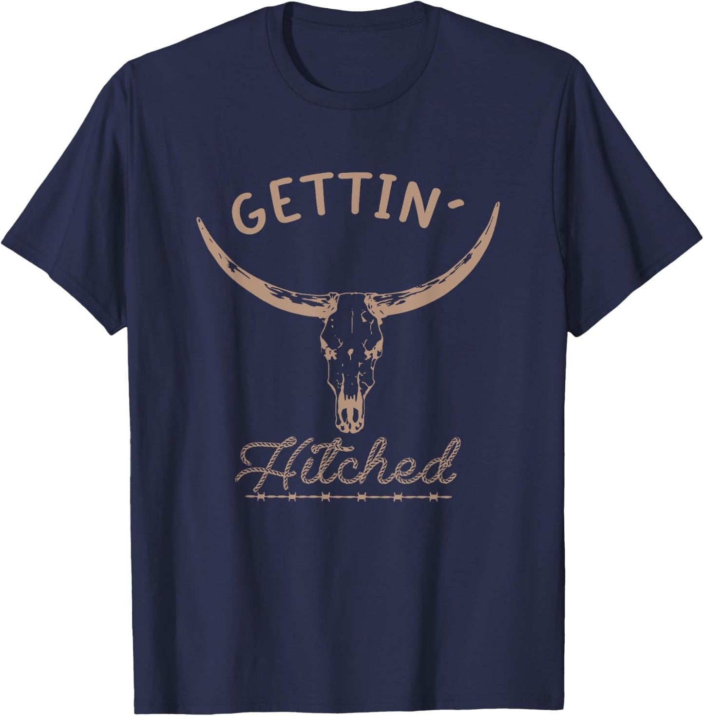Gettin Hitched And Rowdy Western Bachelorette Bridal Party T-Shirt - T-Shirt | Navy