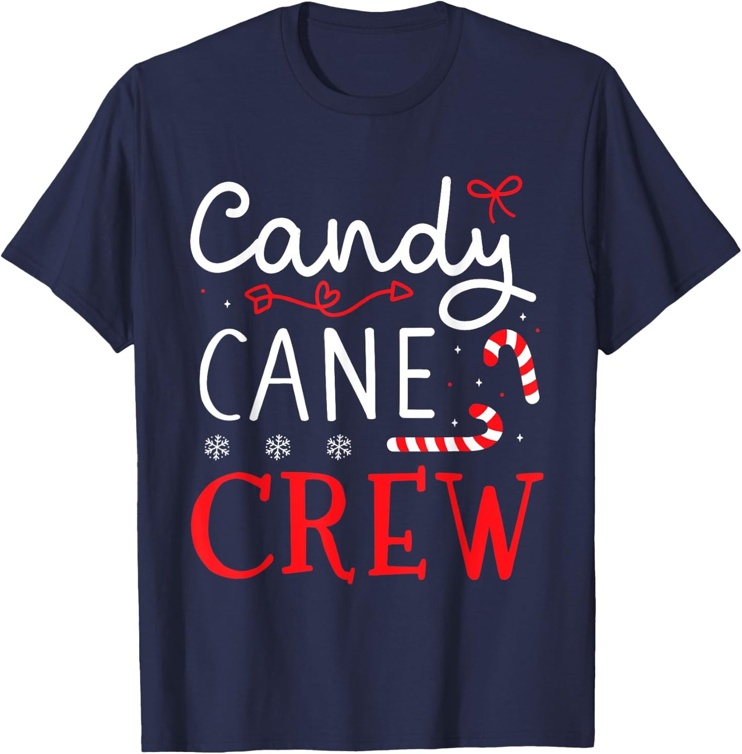 Christmas candy cane crew for family and cousin xmas T-Shirt - T-Shirt | Navy