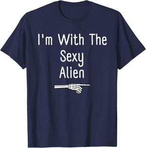 I'm With The Sexy Alien Halloween Costume Funny Last Minute T-Shirt - T-Shirt | Navy