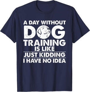 Funny Dog Trainer Design Women Dog Walking Agility T-Shirt - T-Shirt | Navy