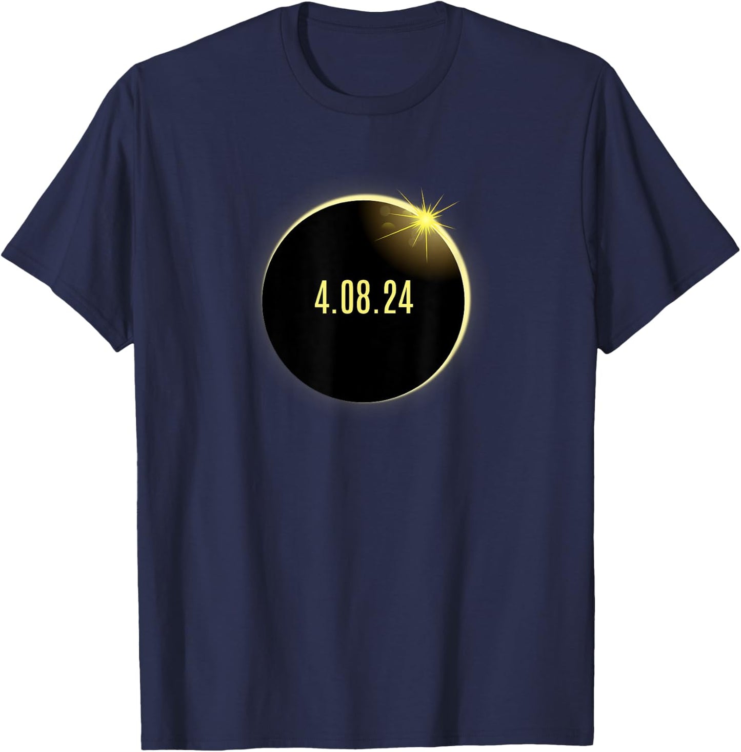 2024 Total Solar Eclipse America Spring 4.08.24 T-Shirt - T-Shirt | Navy
