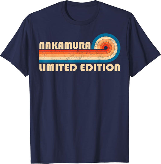NAKAMURA Surname Retro Vintage 80s 90s Birthday Reunion T-Shirt - T-Shirt | Navy