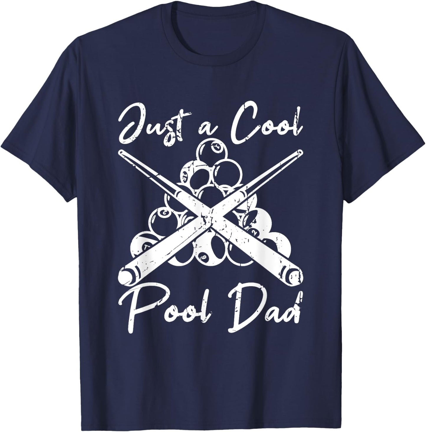 Pool Dad Billiards Papa Fathers Day T-Shirt - T-Shirt | Navy