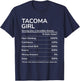 Tacoma Girl Funny Washington Hometown T-Shirt - T-Shirt | Navy