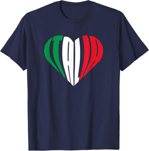 Proud Italian - Italia Design - Italian Heart I Love Italia T-Shirt - T-Shirt | Navy