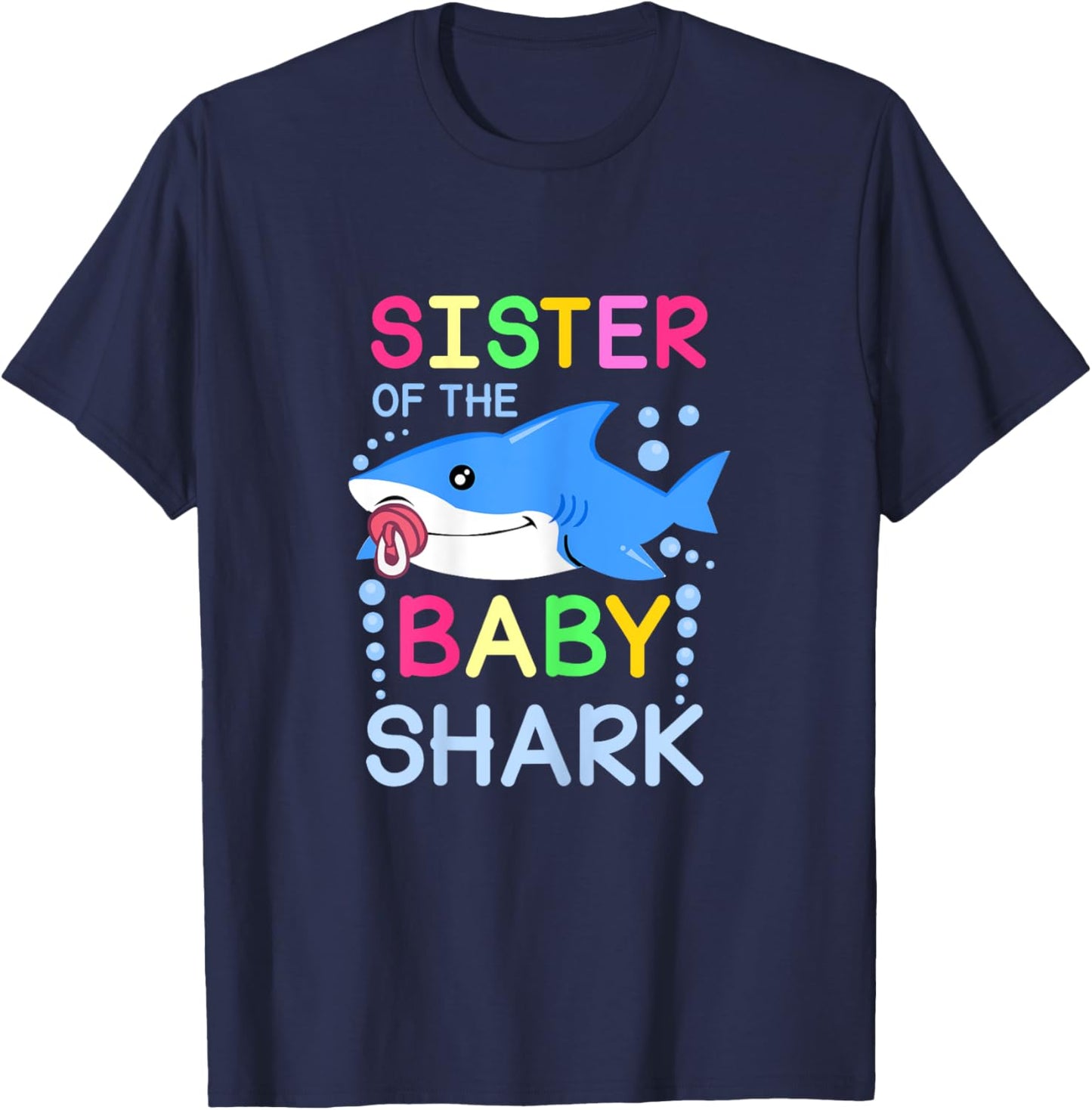 Sister of the Baby Shark Cute Family Matching Outfit T-Shirt - T-Shirt | Navy