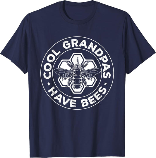 Funny Beekeeping Cool Grandpas Have Bees Apiculture T-Shirt - T-Shirt | Navy