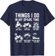 Things I Do In My Spare Time Funny Dirt Bike Motocross Biker T-Shirt - T-Shirt | Navy