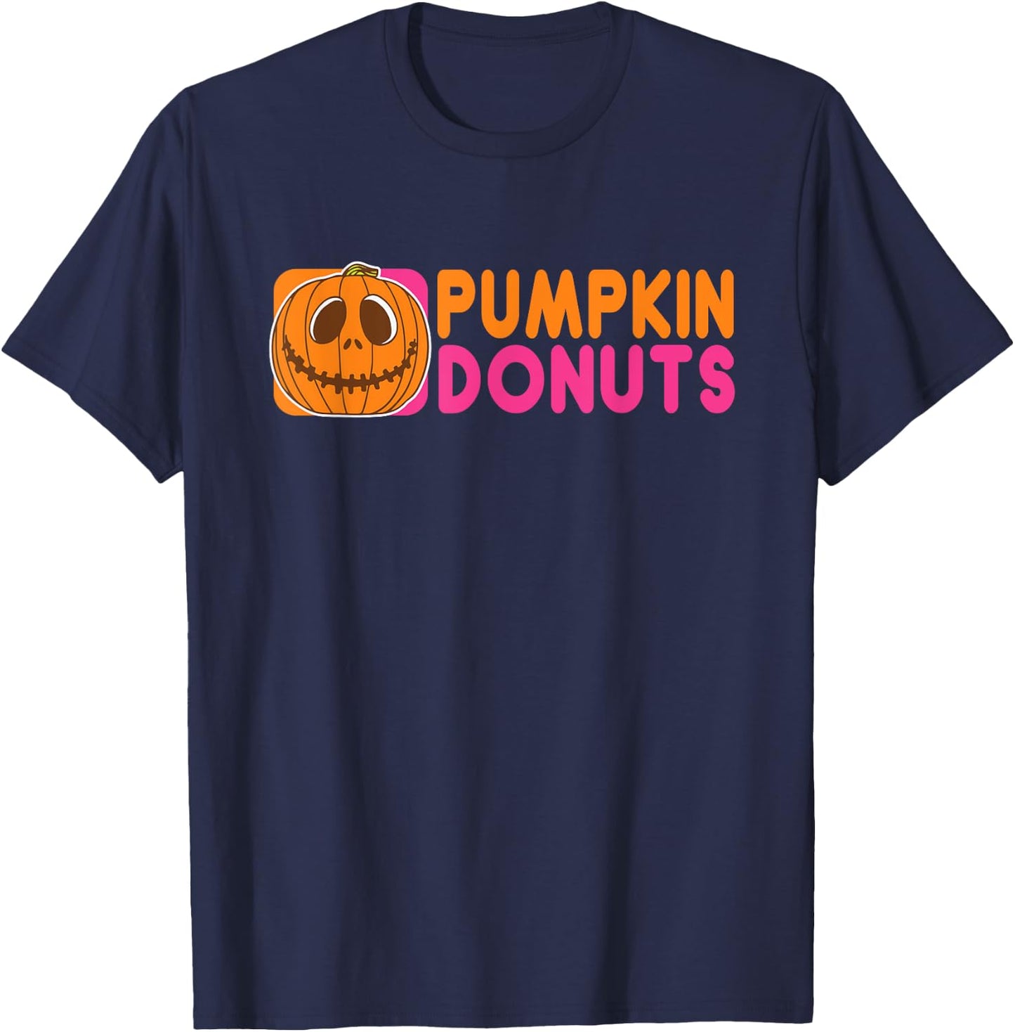Pumpkin Donuts Halloween Cute T-Shirt - T-Shirt | Navy