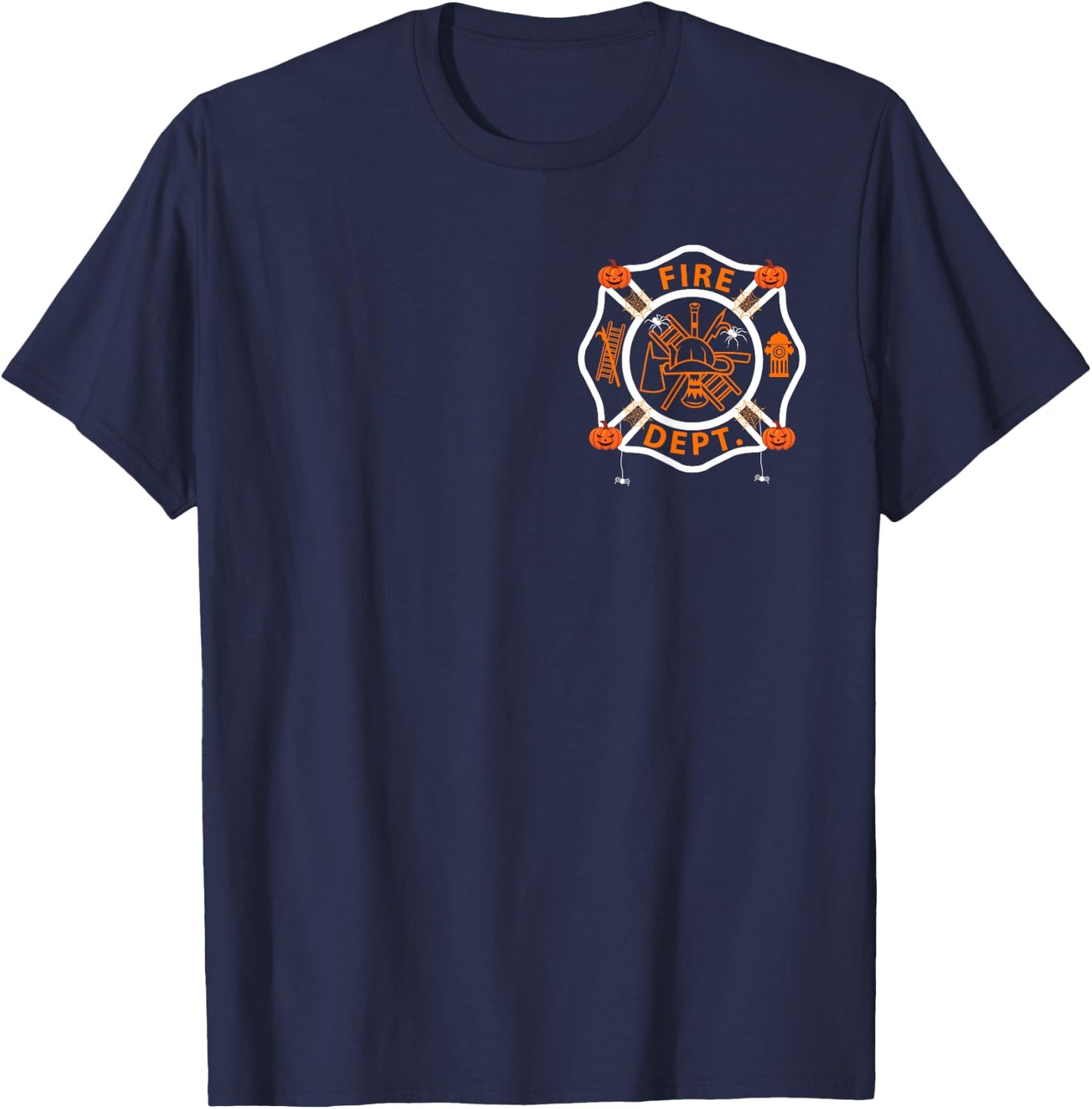 Halloween Firefighter Fireman Fire Dept department Logo Men T-Shirt - T-Shirt | Navy