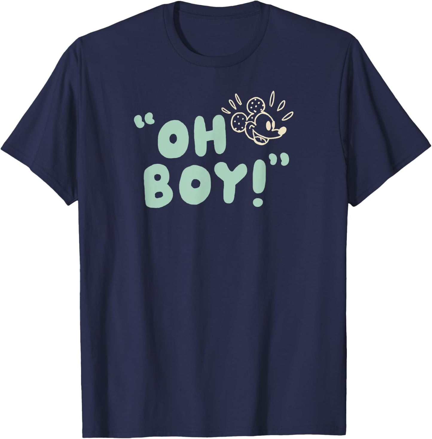 Amazon Essentials Men's Mickey Oh Boy , Black, Small T-Shirt - T-Shirt | Navy