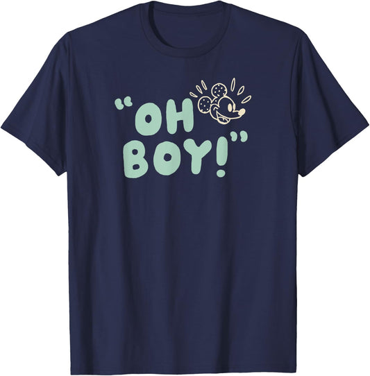 Amazon Essentials Men's Mickey Oh Boy , Black, Small T-Shirt - T-Shirt | Navy