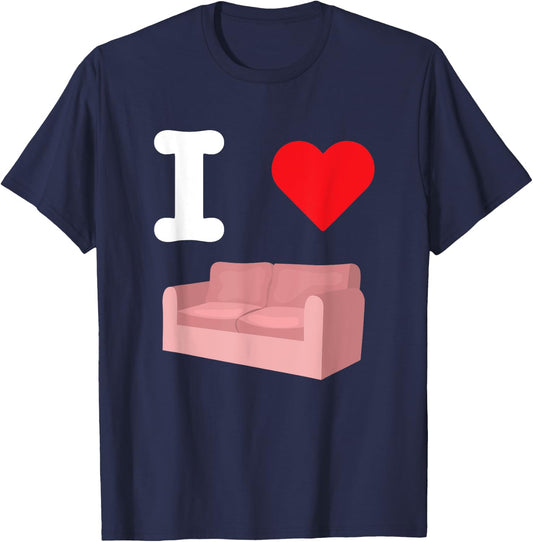 I Love Couches Sofa Furniture Living Room Seating Loveseat T-Shirt - T-Shirt | Navy