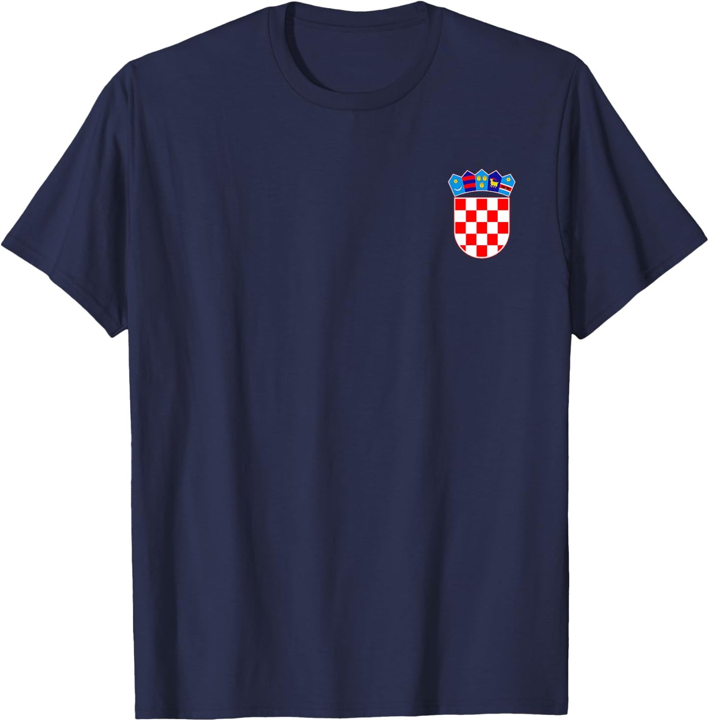 Croatia Flag and Coat of ARMS Zagreb Dubrovnik T-Shirt - T-Shirt | Navy