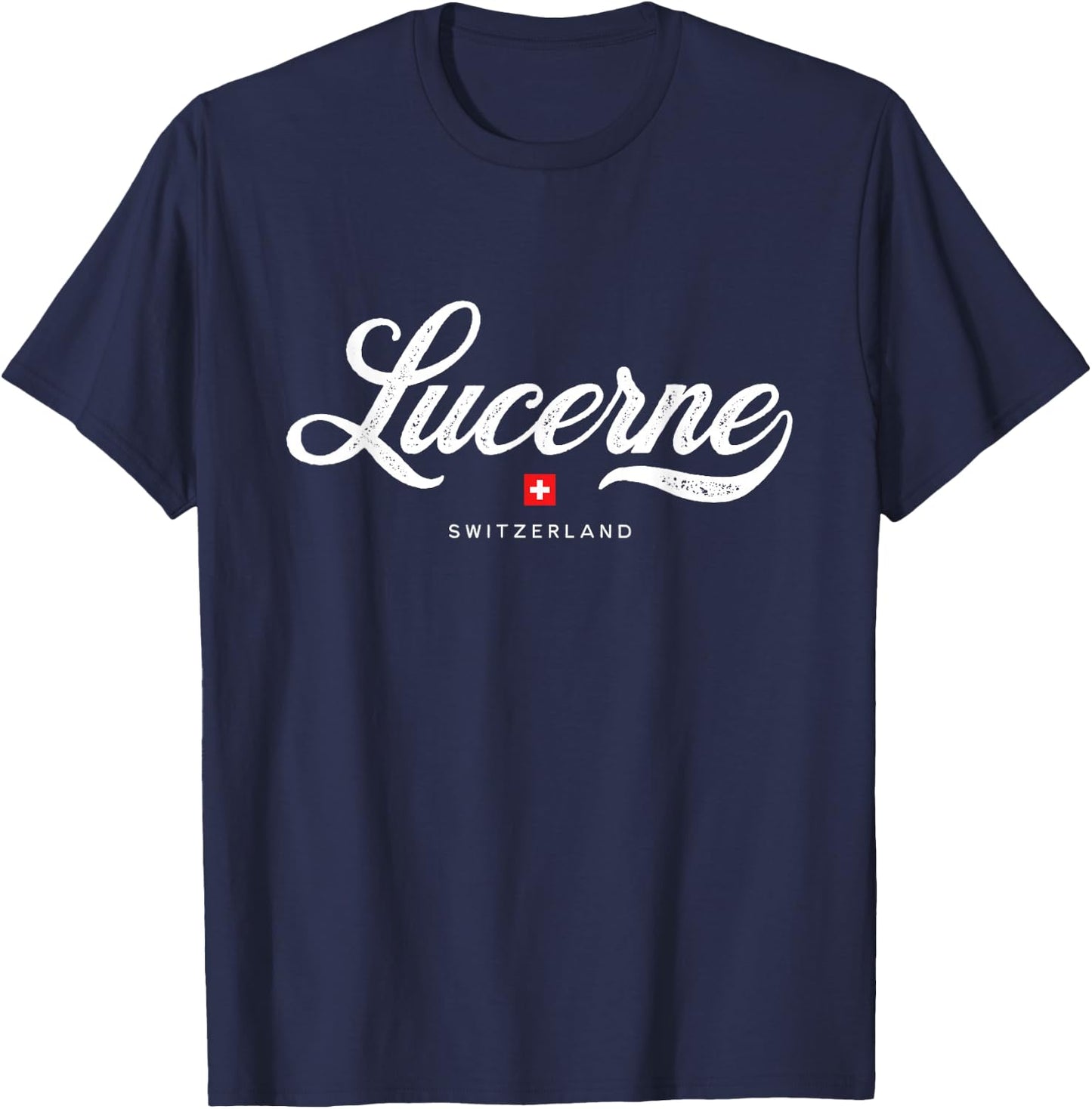 Lucerne Switzerland Retro Vintage T-Shirt - T-Shirt | Navy
