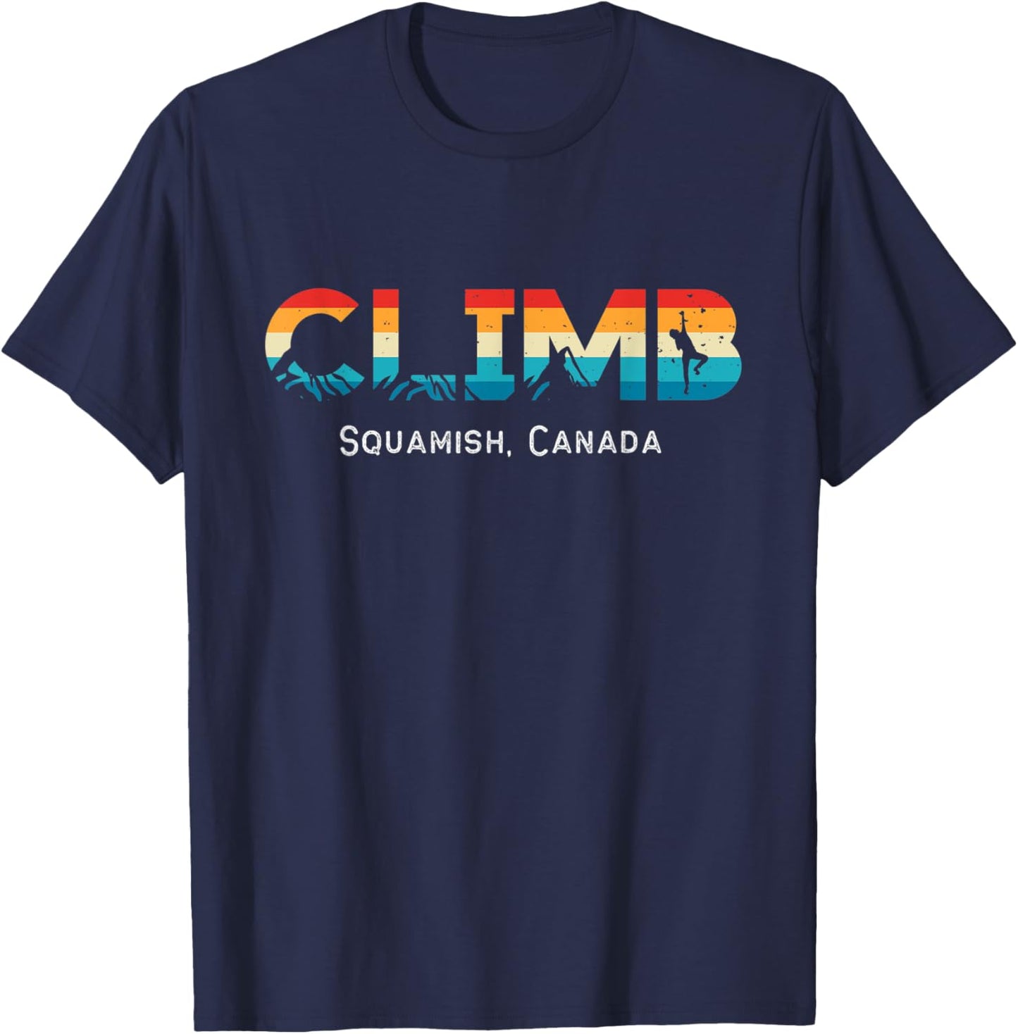 Vintage Climb Squamish, Canada Rock Climbing Bouldering T-Shirt - T-Shirt | Navy