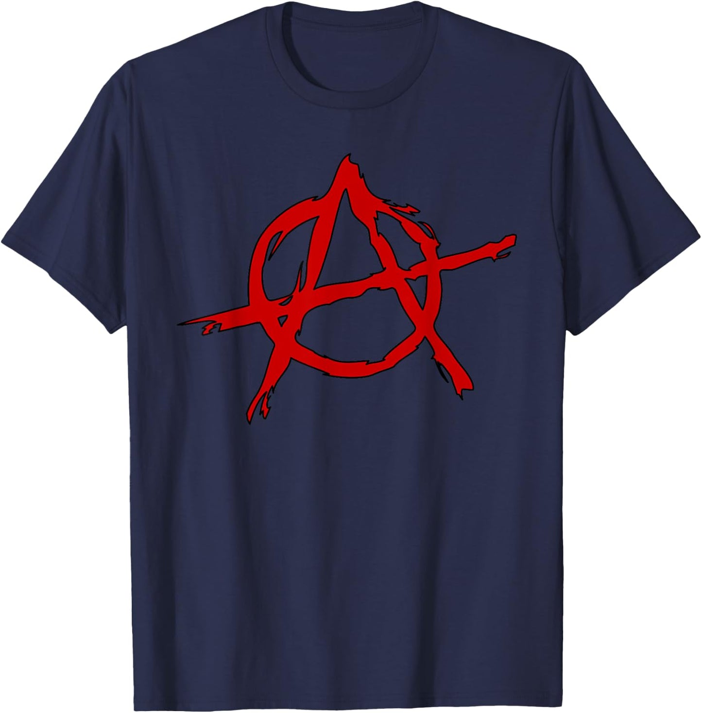 Anarchy, sign, A red black, pirate, rebel, punk, anti, left T-Shirt - T-Shirt | Navy