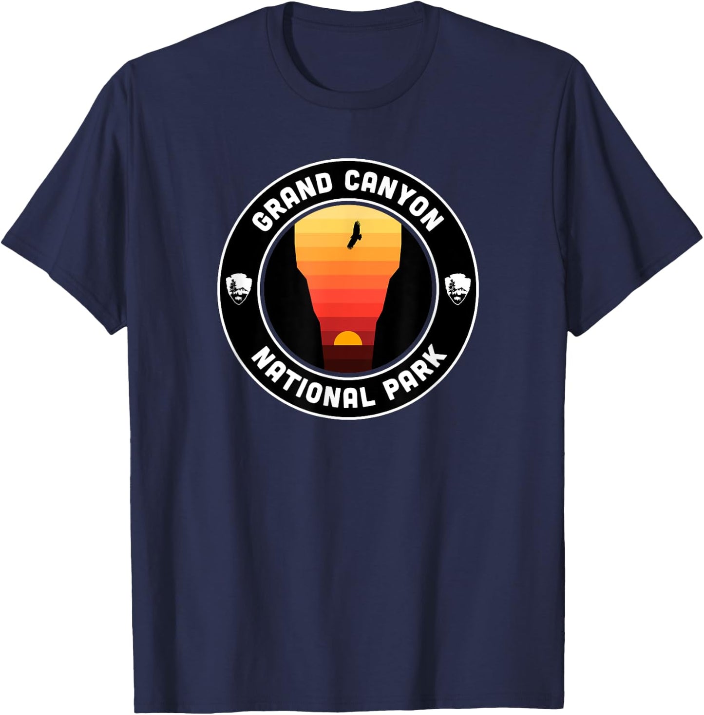 Grand Canyon National Park - Round Badge T-Shirt - T-Shirt | Navy