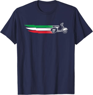 Tricolore - Italian Flag Italian Scooter T-Shirt - T-Shirt | Navy