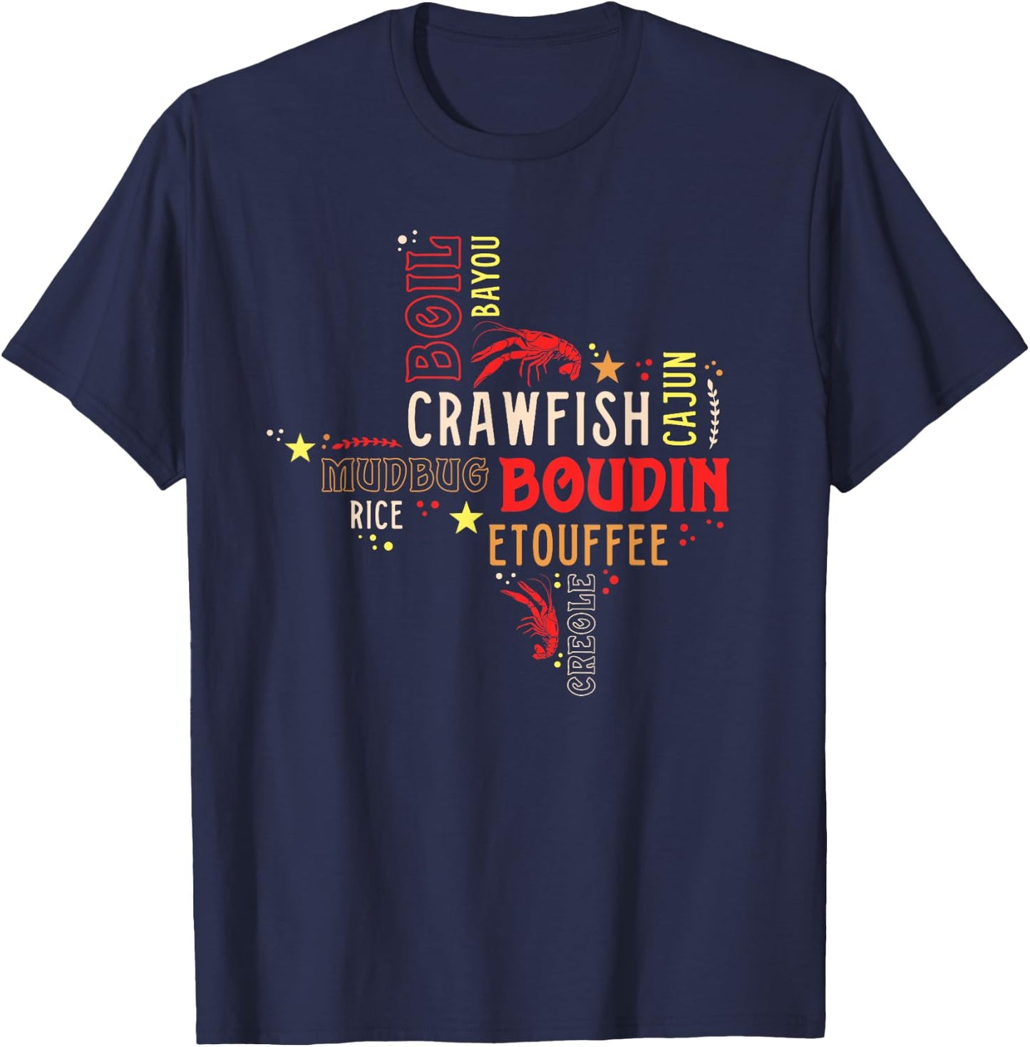 Texas Crawfish Boil Shirt Funny Cajun Texan Seafood Women T-Shirt - T-Shirt | Navy