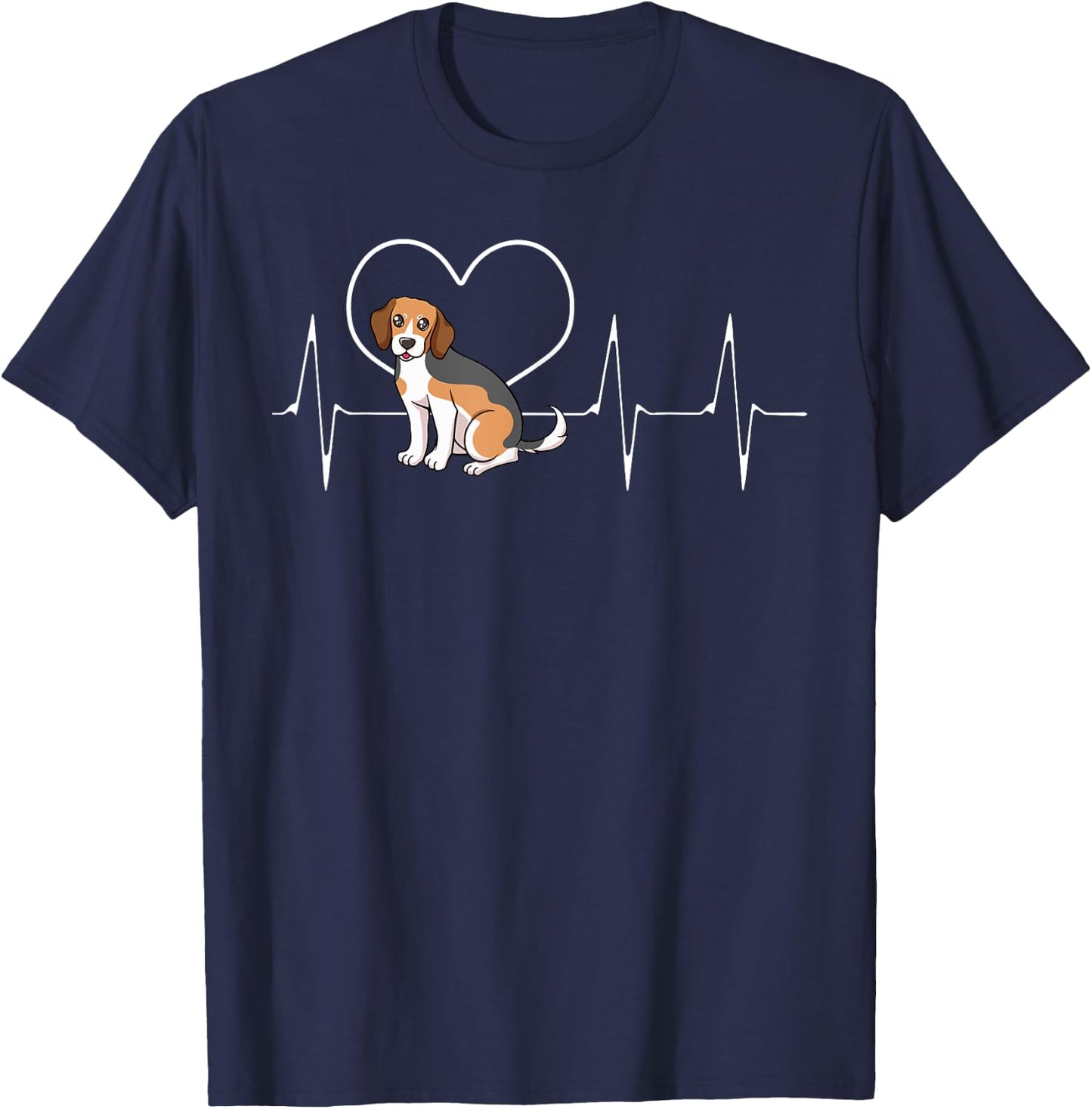 Beagle Heartbeat Breeder Small Scent Dog Hunting Hare T-Shirt - T-Shirt | Navy