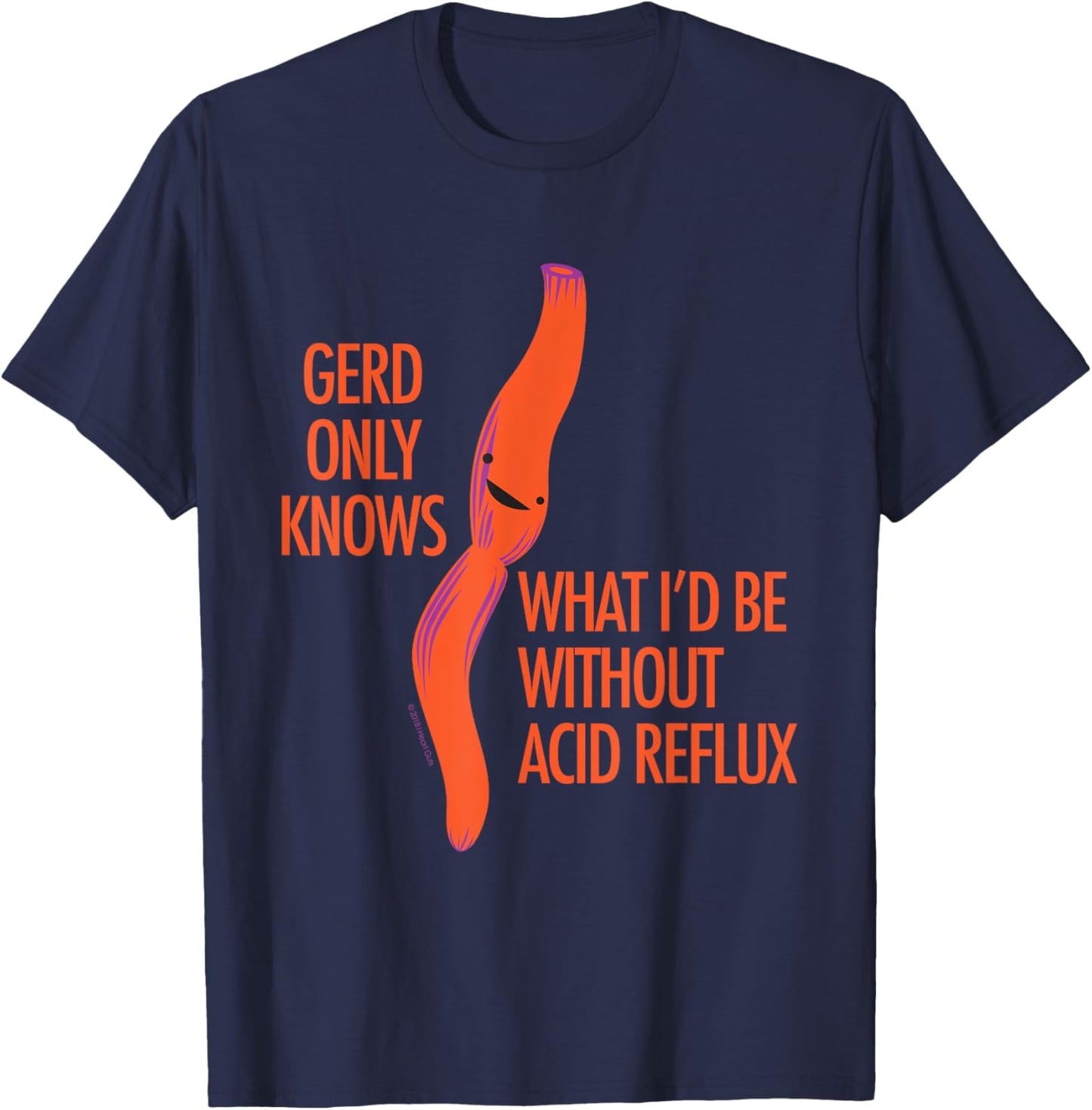 GERD Reflux Funny Gift - Cute Esophagus Surgery Humor T-Shirt - T-Shirt | Navy