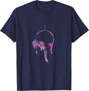 Aerial Hoop Galaxy Aerial Yoga Hanging Aerialis Aerial T-Shirt - T-Shirt | Navy